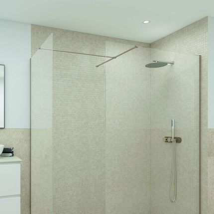 RAK Feeling - Corner Walk-In Shower Enclosure with Matt Cappuccino Tray - Choice of Sizes