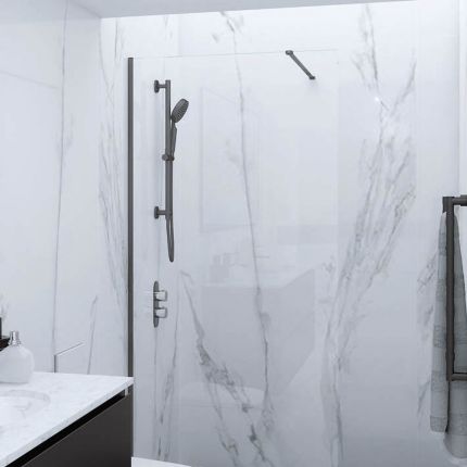 RAK Feeling - Black Wet Room Shower Enclosure - Choice of Glass Size