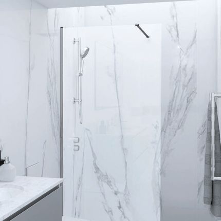 RAK Feeling - Grey Wet Room Shower Enclosure - Choice of Glass Size