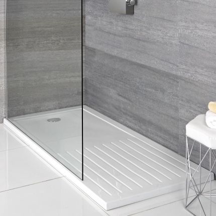 Milano Lithic - Low Profile Rectangular Walk-In Shower Tray - Choice of Sizes