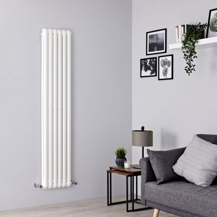 Milano Urban - White Vertical Column Radiator - 1500mm x 383mm (Double Column)