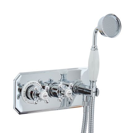 Milano Elizabeth - Traditional Thermostatic Shower System with Diverter and Hand Shower - Choice of Finish and Outlets