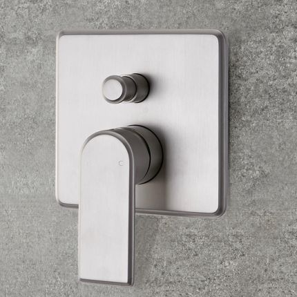 Milano Ashurst - Modern 2 Outlet Manual Shower Valve - Brushed Nickel