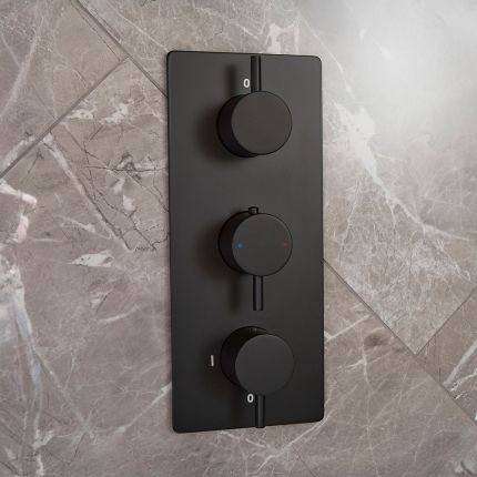 Milano Otto - Modern 3 Outlet Triple Diverter Thermostatic Shower Valve - Choice of Finish