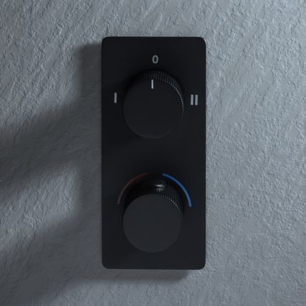 Milano Lune - Modern 2 Outlet Twin Diverter Thermostatic Shower Valve - Choice of Finish