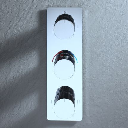 Milano Lune - Modern 3 Outlet Triple Diverter Thermostatic Shower Valve - Choice of Finish