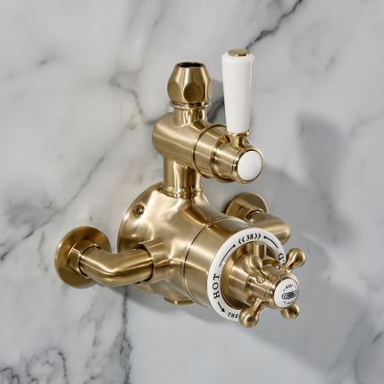 Milano Elizabeth - Traditional Twin Exposed Thermostatic Shower Valve - Choice of Finish