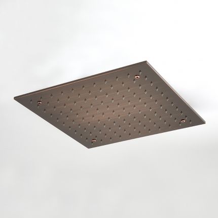 Milano Amara - Modern 400mm Square Ceiling Mounted Recessed Shower Head - Aged Bronze