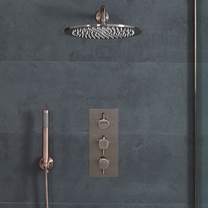 Milano Amara - Thermostatic Shower with Shower Head and Hand Shower - Aged Bronze