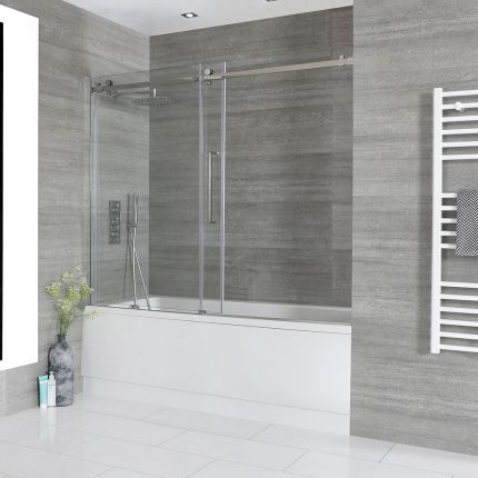 Milano Elswick - Standard Single Ended Bath with Sliding Bath Screen and Side Panel - Choice of Sizes