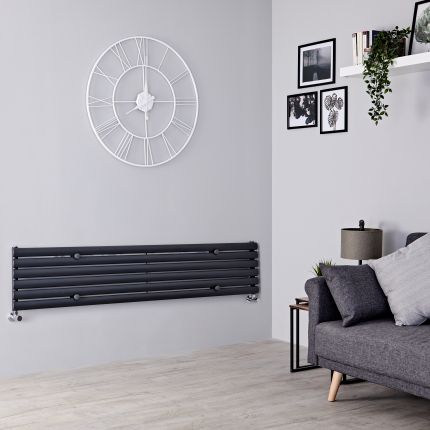 Milano Aruba - Anthracite Horizontal Designer Radiator - 354mm x 1780mm (Single Panel)