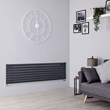 Milano Aruba - Anthracite Horizontal Designer Radiator - 472mm x 1780mm (Single Panel)