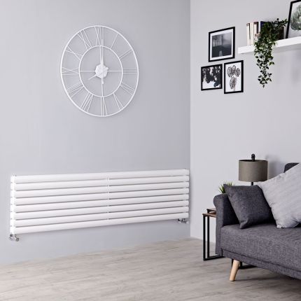 Milano Aruba - White Horizontal Designer Radiator - 472mm x 1780mm (Double Panel)