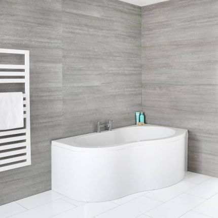 Milano Irwell - 1500mm x 1000mm Corner Bath and Panel - Left / Right Hand Options