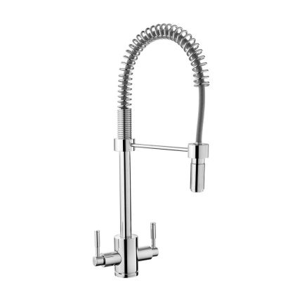 Rangemaster Aquatrend - Modern Pull Down Spray Kitchen Mixer Tap - Chrome