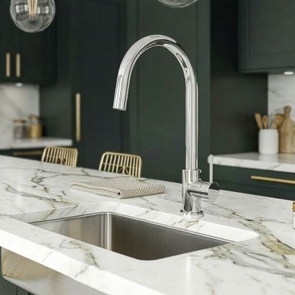Harlyn Treen - Modern Kitchen Mixer Tap with Swivel Spout - Choice of Finish