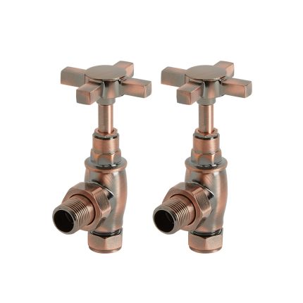 Milano - Brushed Bronze Traditional Angled Radiator Valves