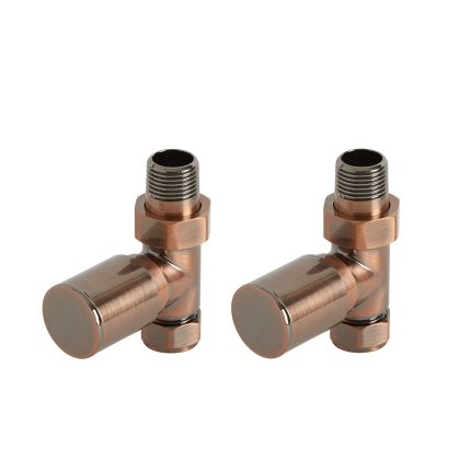 Milano - Modern Brushed Bronze Straight Radiator Valves