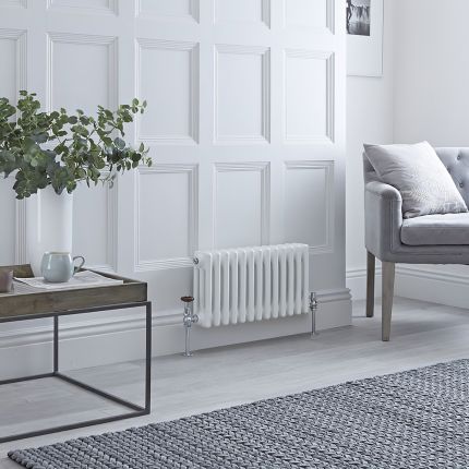 Milano Windsor - White Horizontal Traditional Column Radiator - 300mm x 605mm (Triple Column)