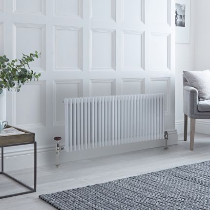 Milano Windsor - White Horizontal Traditional Column Radiator - 600mm x 1415mm (Triple Column)