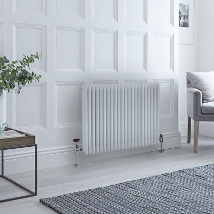 Milano Windsor - White Horizontal Traditional Four Column Radiator - 750mm x 1010mm
