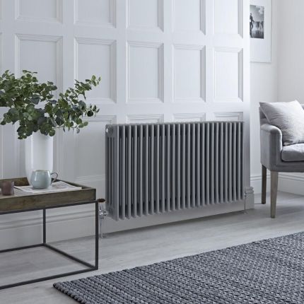 Milano Windsor - Anthracite Horizontal Traditional Column Radiator - 600mm x 1190mm (Four Column)