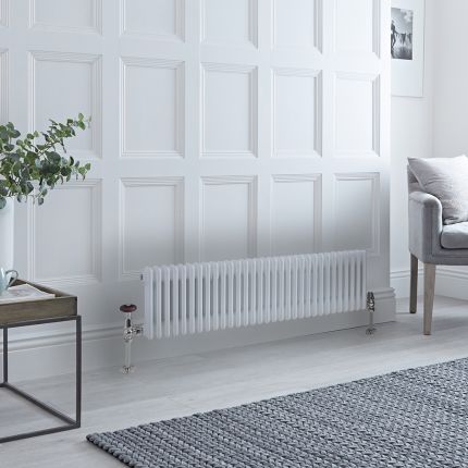 Milano Windsor - White Horizontal Traditional Column Radiator - 300mm x 1415mm (Triple Column)
