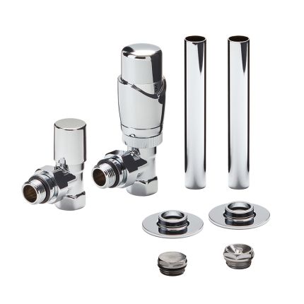 Milano - Thermostatic Radiator Valve and Pipe Sleeve Set - Choice of Finish