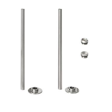 Milano - Satin Nickel Radiator Trim Kit - Pipe Connectors with Blanking and Bleed Plugs