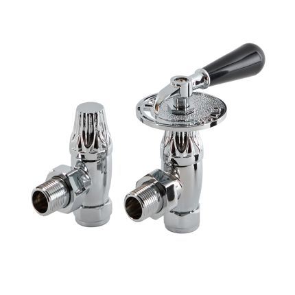 Milano - Traditional Angled Thermostatic Radiator Valves - Chrome