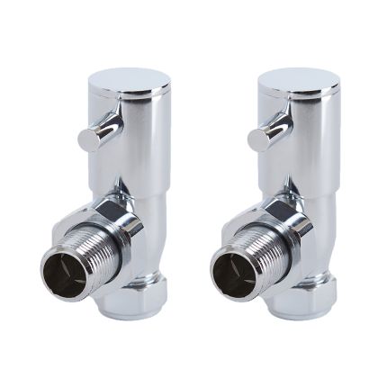 Milano Select - Chrome Minimalist Angled Radiator Valves - (Pair)