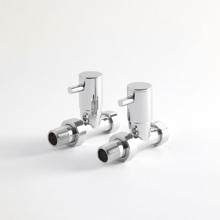 Milano - Chrome Minimalist Straight Radiator Valves (Pair)