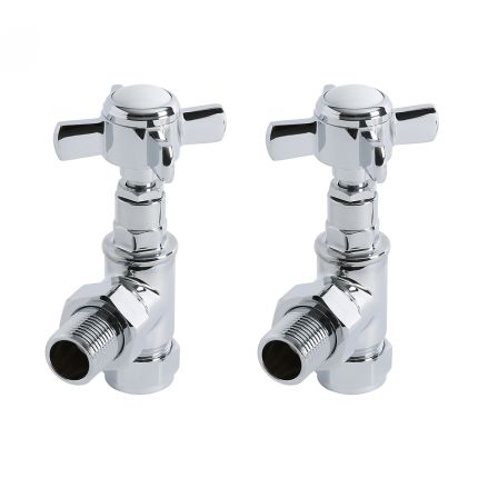 Milano Select - Chrome Angled Traditional Radiator Valves - (Pair)