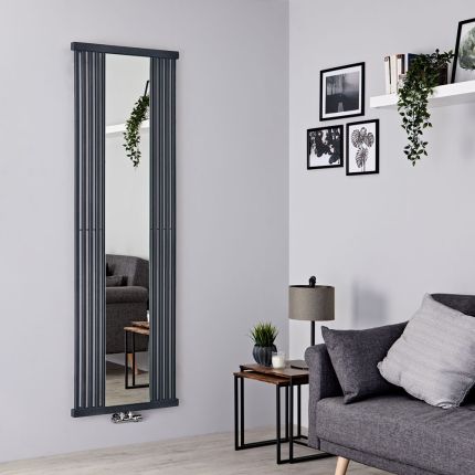 Terma Intra - Stone Vertical Designer Radiator With Mirror - 1700mm x 640mm (Single Panel)