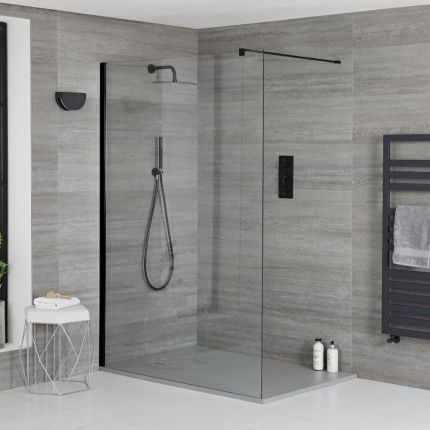 Milano Nero - Walk-In Shower Enclosure with Slate Tray - Choice of Sizes