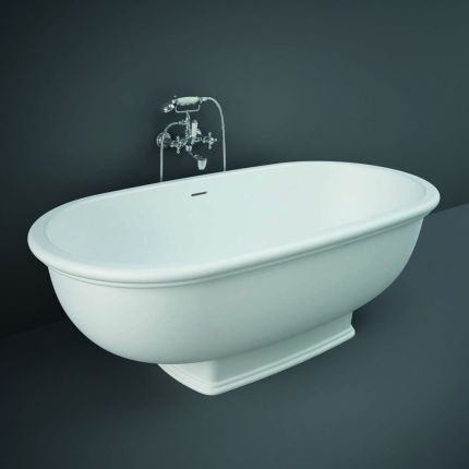 RAK Washington - White Traditional Double-Ended Freestanding Bath - 1560mm x 810mm