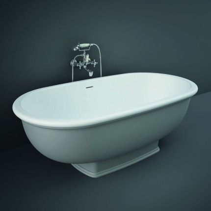 RAK Washington - Grey Traditional Double-Ended Freestanding Bath - 1560mm x 810mm