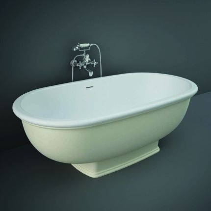 RAK Washington - Greige Traditional Double-Ended Freestanding Bath - 1560mm x 810mm