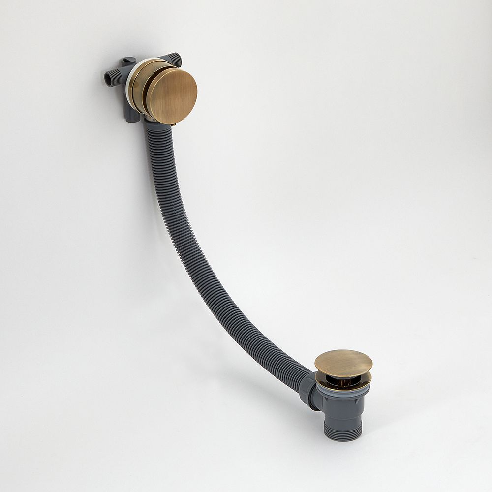 Milano Clarus - Modern Overflow Bath Filler and Waste - Brushed Brass