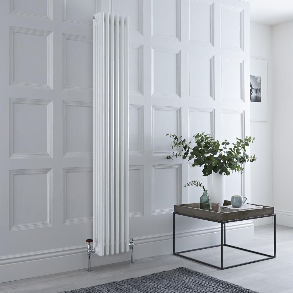 Milano Windsor - White 1800mm Vertical Traditional Four Column Radiator - Choice of Size