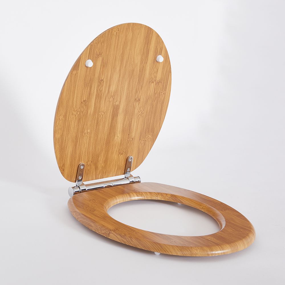 Milano Richmond - Traditional Oak Soft Close Toilet Seat with Chrome Hinges