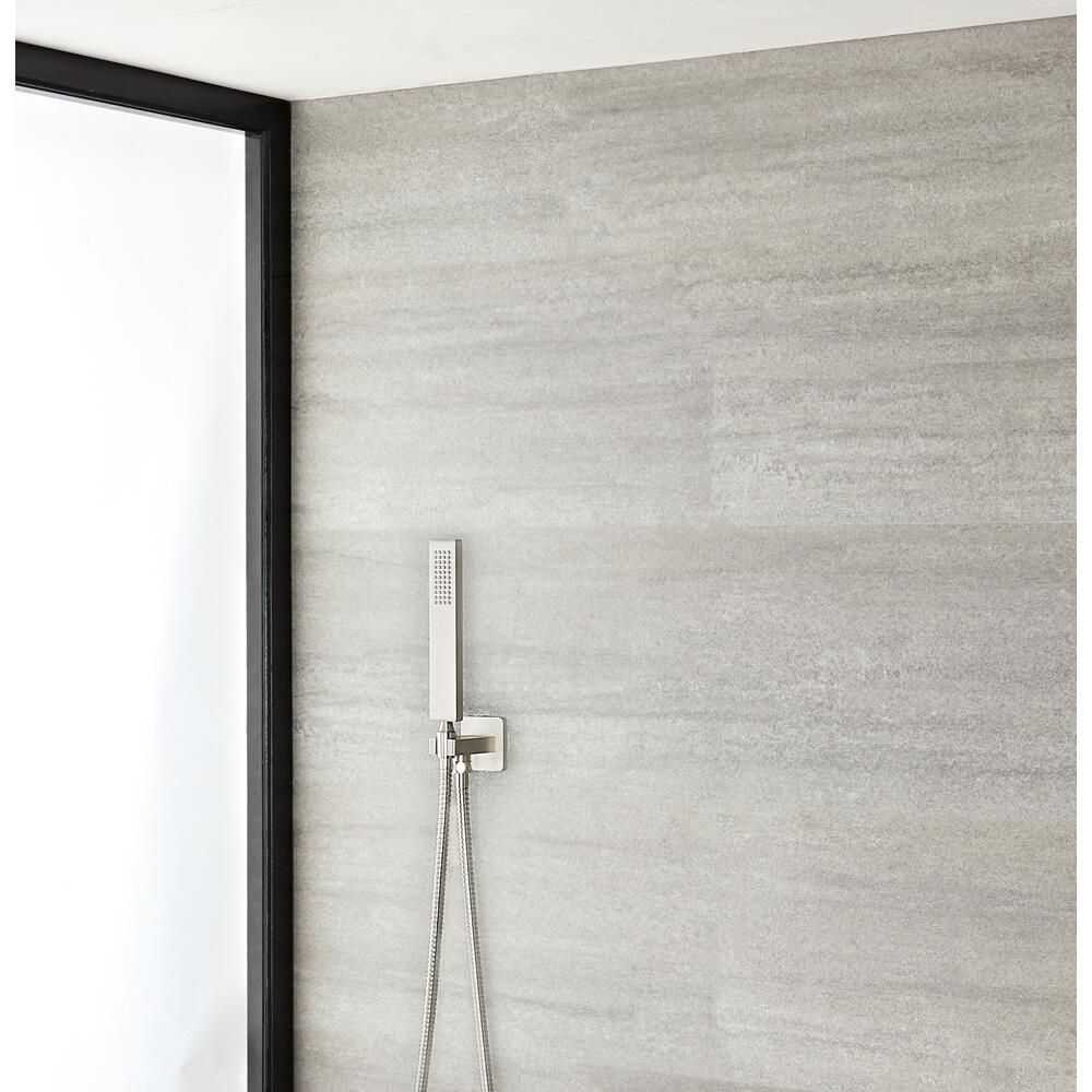 Milano Hunston - Square Shower Kit with Integrated Outlet Elbow and Bracket - Brushed Nickel