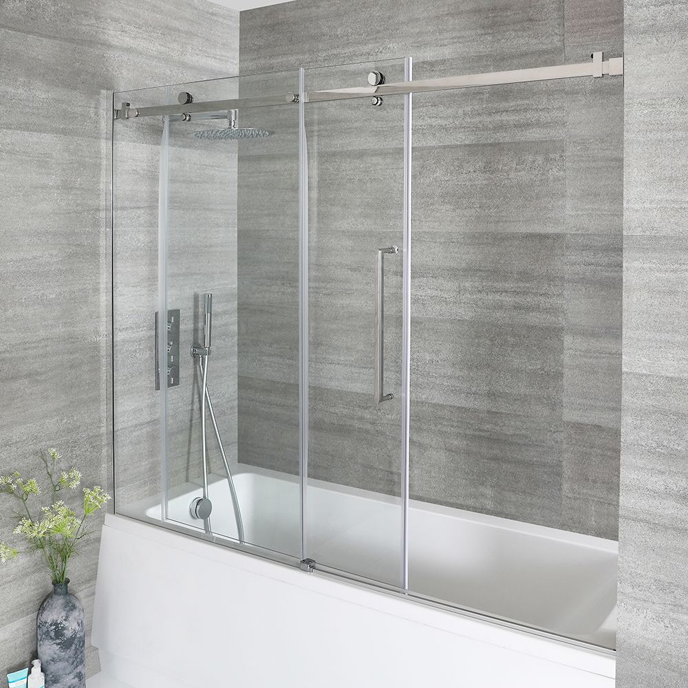 Milano Portland - Frameless Sliding Bath Shower Screen