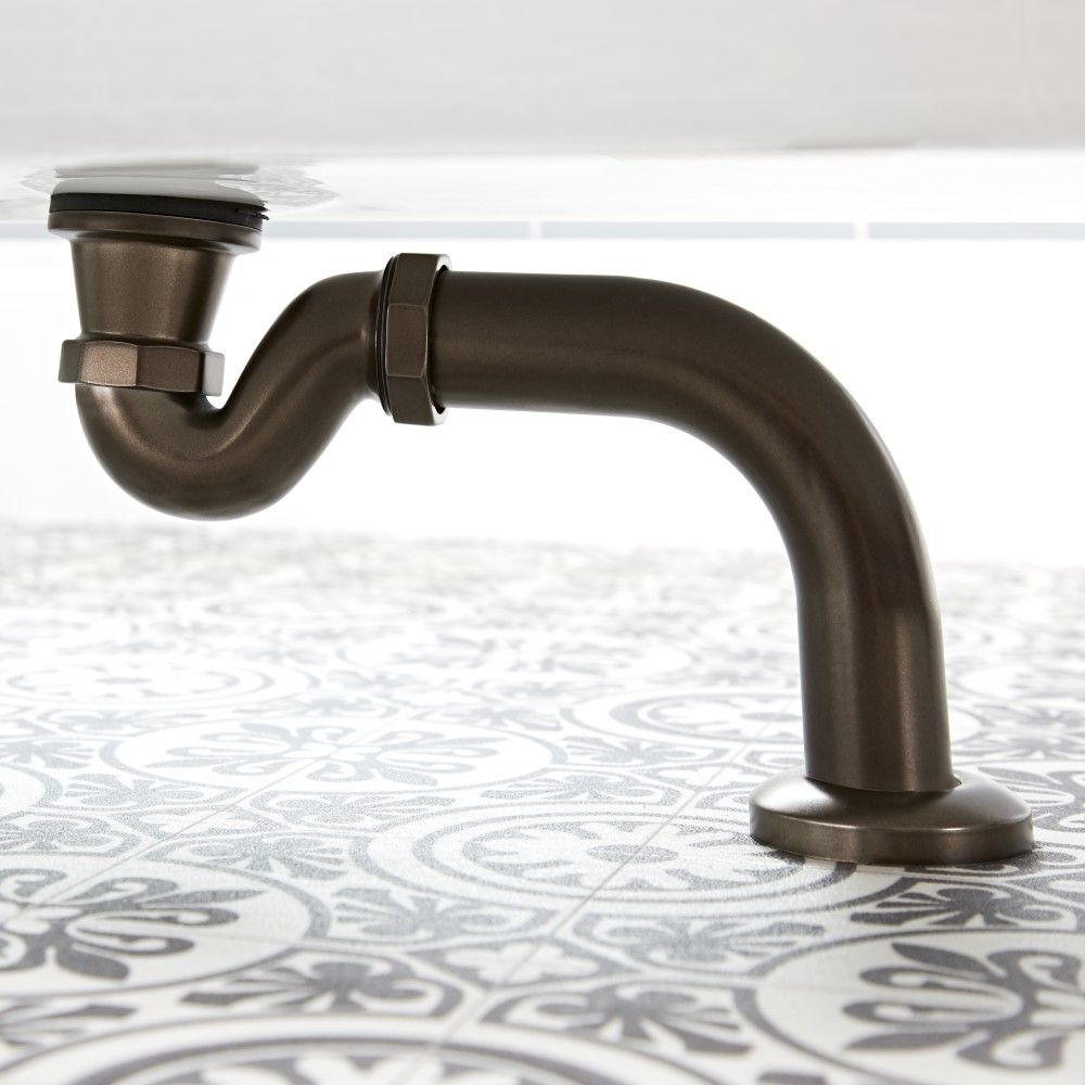 Milano Rosso - Traditional Shallow Seal Bath Trap and Outlet Pipe - Oil Rubbed Bronze