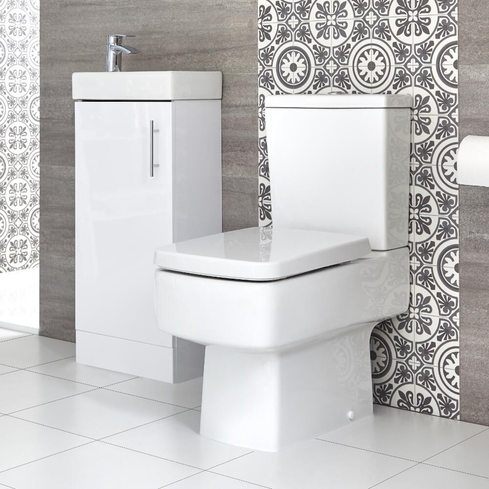 Milano Farington - Close Coupled Toilet and 400mm Freestanding Vanity Unit Set - Choice of Finish