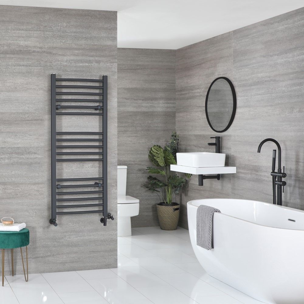Milano Artle Dual Fuel - Anthracite Curved Heated Towel Rail - Choice of Size