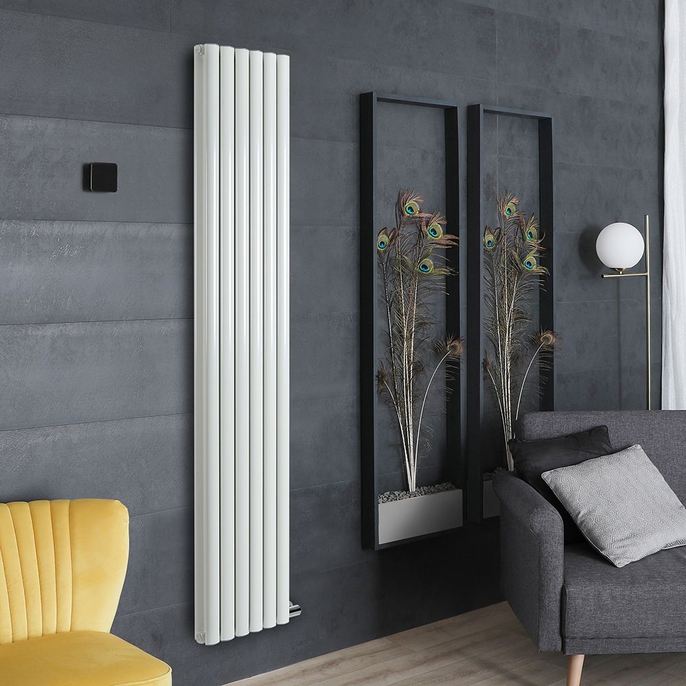 Milano Aruba Ardus - White Dry Heat 1700W Vertical Electric Designer Radiator - 1784mm x 354mm (Double Panel) - Choice of Wi-Fi Thermostat