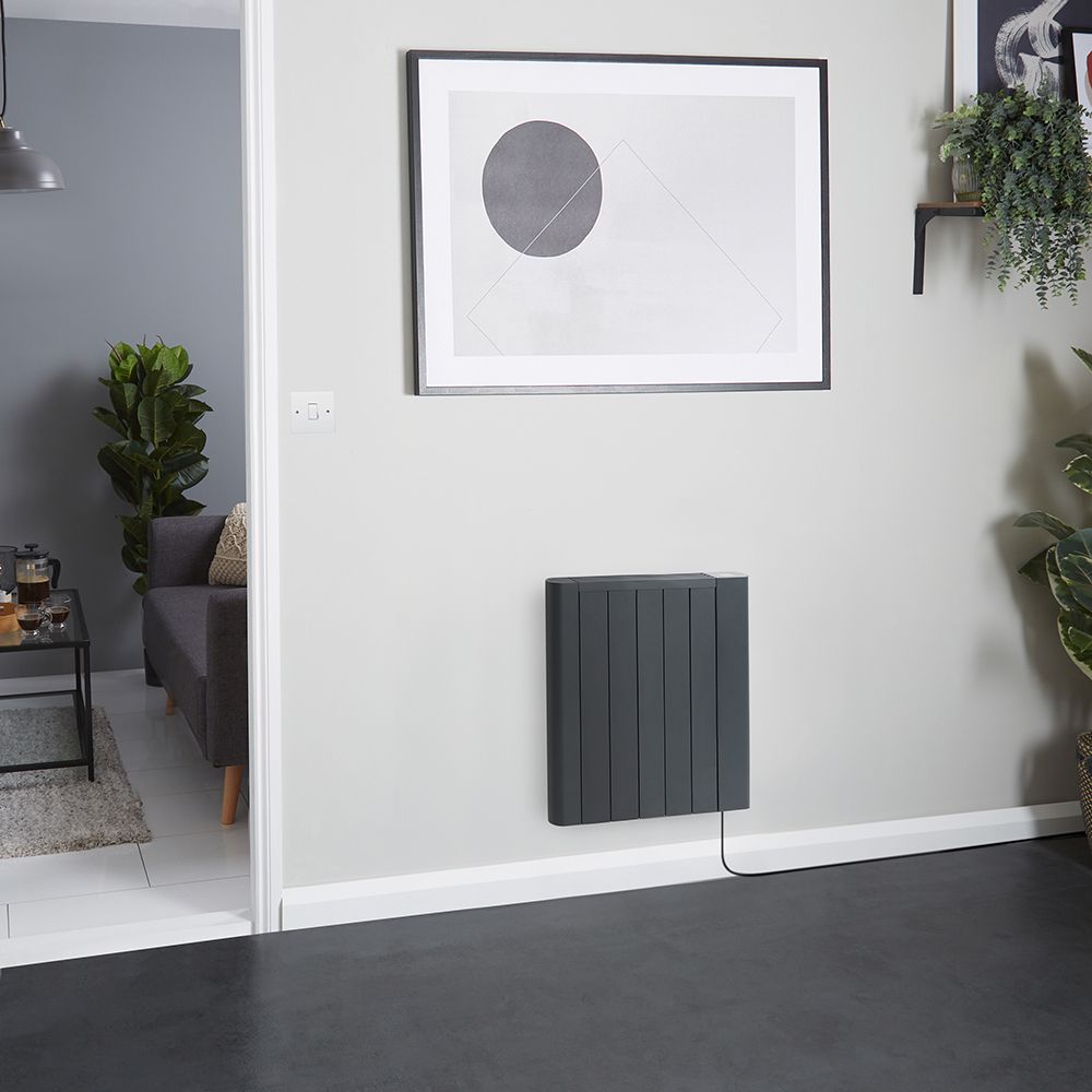 Milano Torr - Anthracite Dry Heat 900W Plug-In Smart Electric Heater - 533mm x 595mm