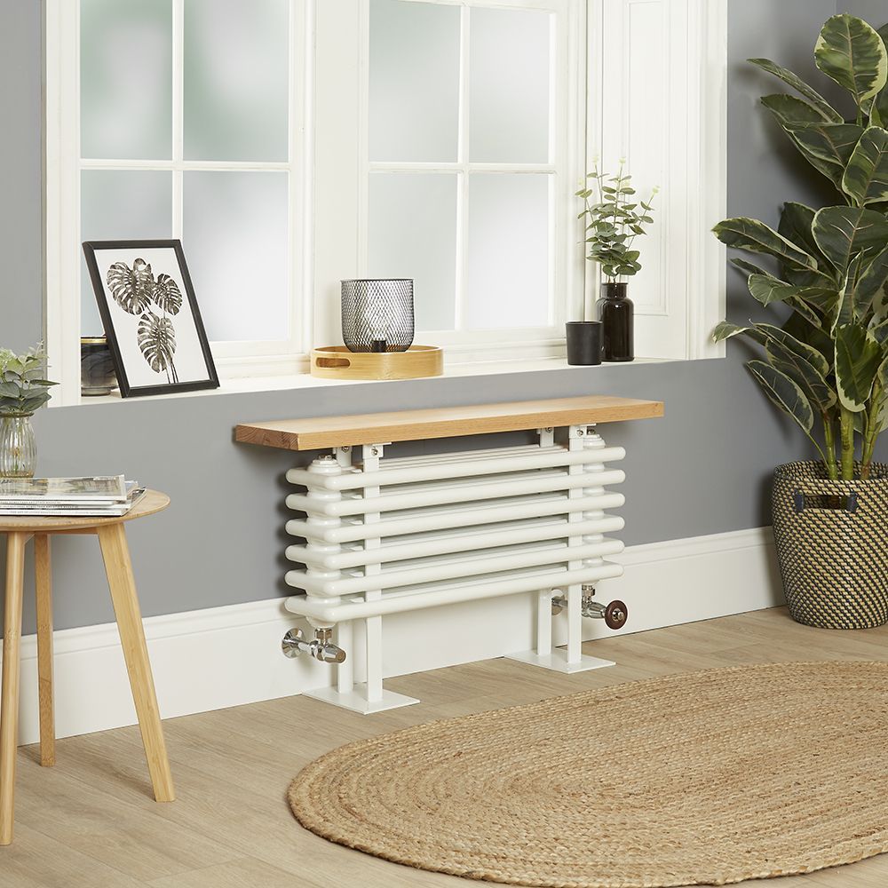 Milano Windsor Bench - White Horizontal Traditional Column Radiator with Seat - Choice of Size