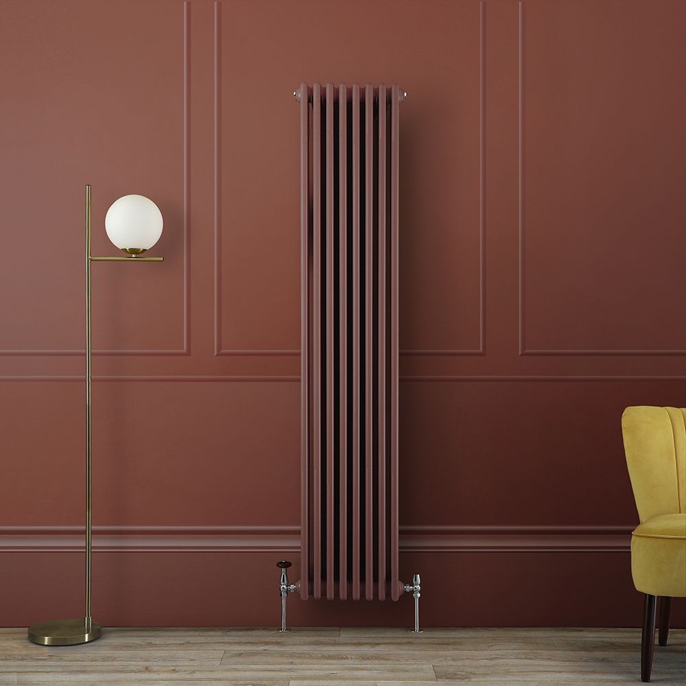 Milano Windsor - Booth Red 1800mm Vertical Traditional Triple Column Radiator - Choice of Size